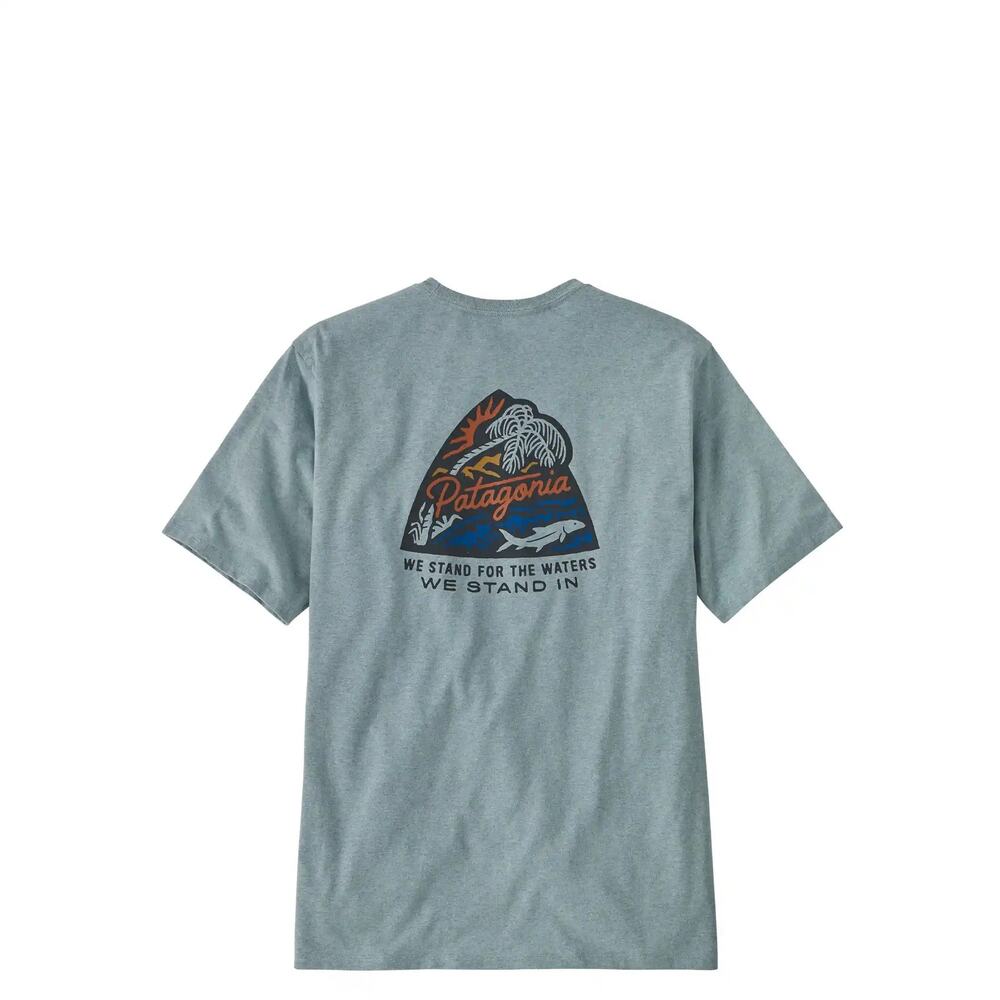 Patagonia Men's Take A Stand Responsibili-Tee Sz L Cotton Blend Fishing Ocean